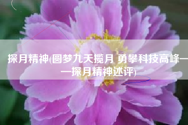 探月精神(圆梦九天揽月 勇攀科技高峰——探月精神述评)
