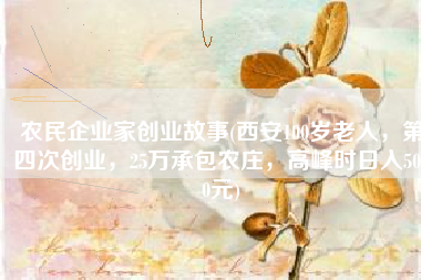 农民企业家创业故事(西安100岁老人，第四次创业，25万承包农庄，高峰时日入5000元)