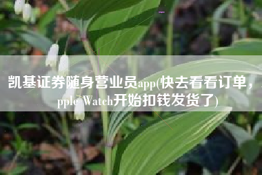 凯基证券随身营业员app(快去看看订单，Apple Watch开始扣钱发货了)
