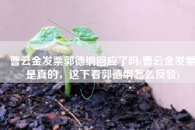 曹云金发票郭德纲回应了吗(曹云金发票是真的，这下看郭德纲怎么反驳)