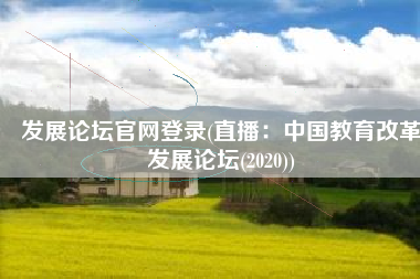 发展论坛官网登录(直播：中国教育改革发展论坛(2020))