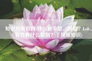 知识贝壳官网(什么是平层、跃层？Loft、复式有什么区别？｜贝涨知识)