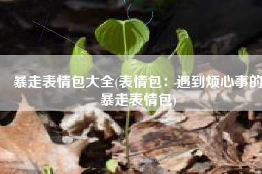 暴走表情包大全(表情包：遇到烦心事的暴走表情包)