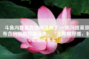 斗鱼冯提莫直播间没有了(一姐冯提莫宣布合同到期脱离斗鱼，“无限期停播，转会恐成事实”)