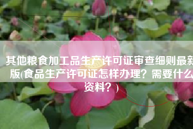 其他粮食加工品生产许可证审查细则最新版(食品生产许可证怎样办理？需要什么资料？)