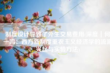 制度设计导致了外生交易费用(深度｜何一鸣：西方新制度重农主义经济学的流派兴起与实验方法)