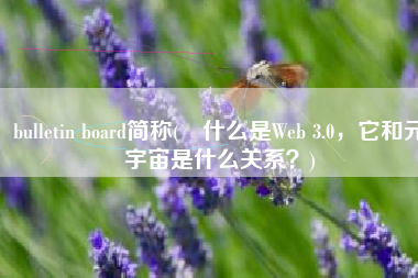 bulletin board简称(​什么是Web 3.0，它和元宇宙是什么关系？)
