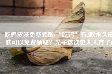 吃鸡皮肤免费领取(“吃鸡”有2款永久皮肤可以免费领取？光子这次也太大方了)