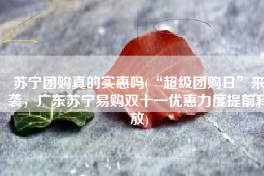 苏宁团购真的实惠吗(“超级团购日”来袭，广东苏宁易购双十一优惠力度提前释放)