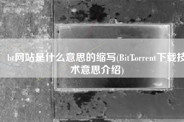 bt网站是什么意思的缩写(BitTorrent下载技术意思介绍)