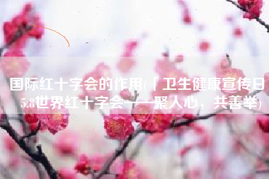 国际红十字会的作用(「卫生健康宣传日」5.8世界红十字会——聚人心，共善举)