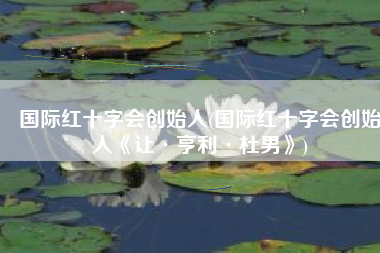 国际红十字会创始人(国际红十字会创始人《让·亨利·杜男》)
