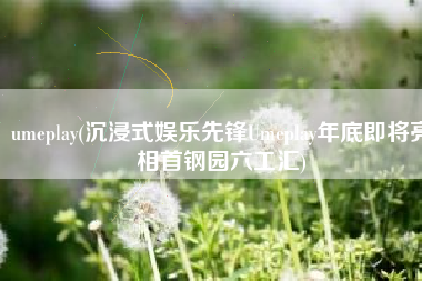 umeplay(沉浸式娱乐先锋Umeplay年底即将亮相首钢园六工汇)