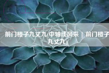 前门楼子九丈九(中轴线风采 | 前门楼子九丈九)