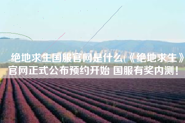 绝地求生国服官网是什么(《绝地求生》官网正式公布预约开始 国服有奖内测！)