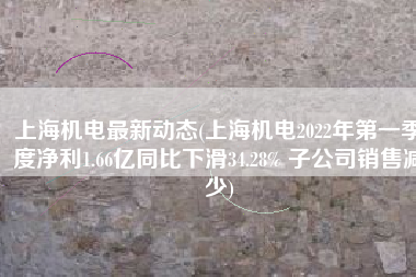 上海机电最新动态(上海机电2022年第一季度净利1.66亿同比下滑34.28% 子公司销售减少)