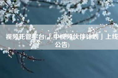 视频托管平台(「中视频伙伴计划」上线公告)