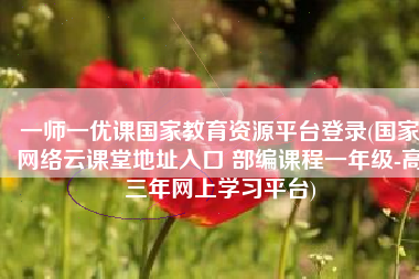 一师一优课国家教育资源平台登录(国家网络云课堂地址入口 部编课程一年级-高三年网上学习平台)