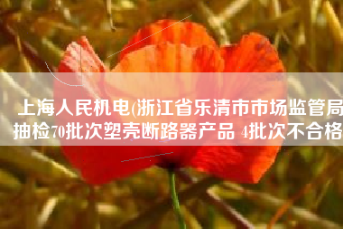 上海人民机电(浙江省乐清市市场监管局抽检70批次塑壳断路器产品 4批次不合格)