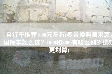 自行车推荐1000元左右(多省换购潮来袭，国标车怎么选？1000和3000有啥区别？选对更划算)