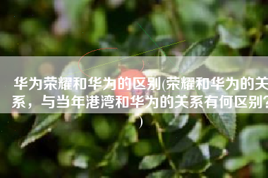 华为荣耀和华为的区别(荣耀和华为的关系，与当年港湾和华为的关系有何区别？)