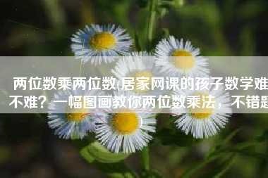 两位数乘两位数(居家网课的孩子数学难不难？一幅图画教你两位数乘法，不错题)