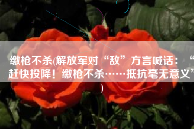 缴枪不杀(解放军对“敌”方言喊话：“赶快投降！缴枪不杀……抵抗毫无意义”)