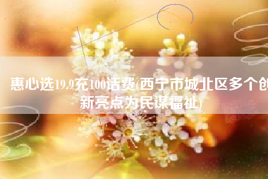 惠心选19.9充100话费(西宁市城北区多个创新亮点为民谋福祉)