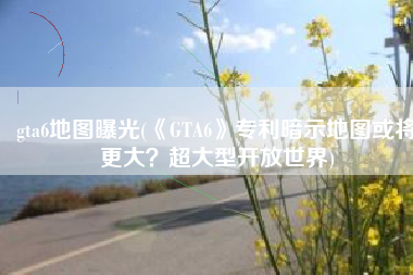 gta6地图曝光(《GTA6》专利暗示地图或将更大？超大型开放世界)