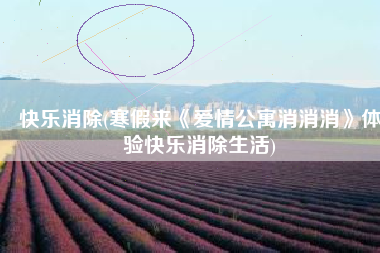 快乐消除(寒假来《爱情公寓消消消》体验快乐消除生活)