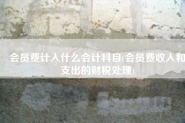 会员费计入什么会计科目(会员费收入和支出的财税处理)