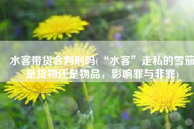 水客带货会判刑吗(“水客”走私的雪茄是货物还是物品，影响罪与非罪)
