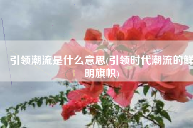 引领潮流是什么意思(引领时代潮流的鲜明旗帜)