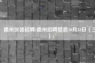 德州仪器招聘(德州招聘信息10月31日（三）)