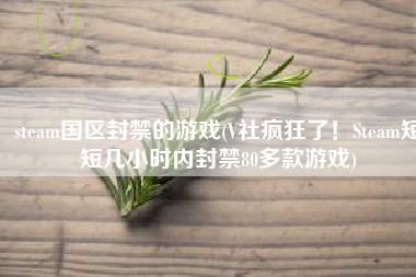 steam国区封禁的游戏(V社疯狂了！Steam短短几小时内封禁80多款游戏)
