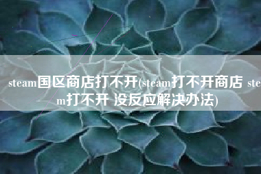 steam国区商店打不开(steam打不开商店 steam打不开 没反应解决办法)