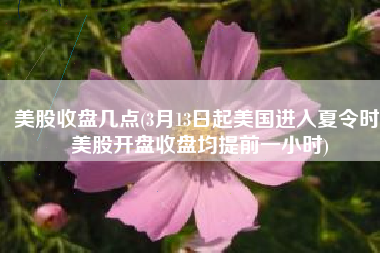 美股收盘几点(3月13日起美国进入夏令时 美股开盘收盘均提前一小时)