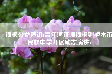 海枫公益演讲(青年演讲师海枫到泸水市民族中学开展励志演讲)