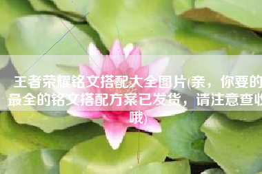 王者荣耀铭文搭配大全图片(亲，你要的最全的铭文搭配方案已发货，请注意查收哦)