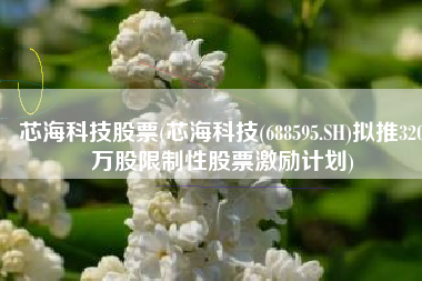 芯海科技股票(芯海科技(688595.SH)拟推320万股限制性股票激励计划)