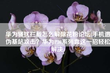 华为骚扰拦截怎么解除花粉论坛(手机遭伪基站攻击？华为P30系列靠这一招轻松解决)