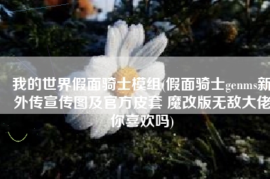 我的世界假面骑士模组(假面骑士genms新外传宣传图及官方皮套 魔改版无敌大佬你喜欢吗)