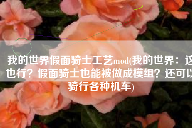 我的世界假面骑士工艺mod(我的世界：这也行？假面骑士也能被做成模组？还可以骑行各种机车)