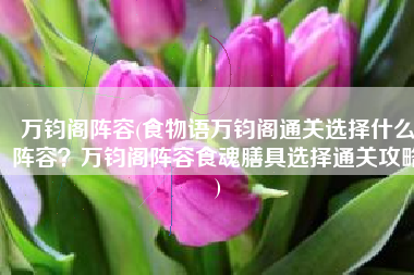 万钧阁阵容(食物语万钧阁通关选择什么阵容？万钧阁阵容食魂膳具选择通关攻略)