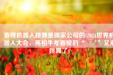 春晚机器人跳舞是哪家公司的(2021世界机器人大会，亮相牛年春晚的“犇犇”又来跳舞了)