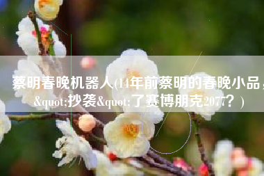 蔡明春晚机器人(14年前蔡明的春晚小品，"抄袭"了赛博朋克2077？)