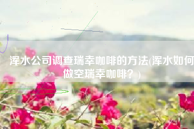 浑水公司调查瑞幸咖啡的方法(浑水如何做空瑞幸咖啡？)
