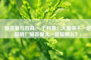 脑容量与智商(一个科普：大脑袋不一定聪明！脑容量大一定聪明么？)
