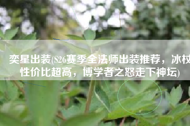 奕星出装(S26赛季全法师出装推荐，冰杖性价比超高，博学者之怒走下神坛)