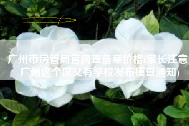 广州市房管局官网查备案价格(家长注意！广州这个区又有学校发布摸查通知)